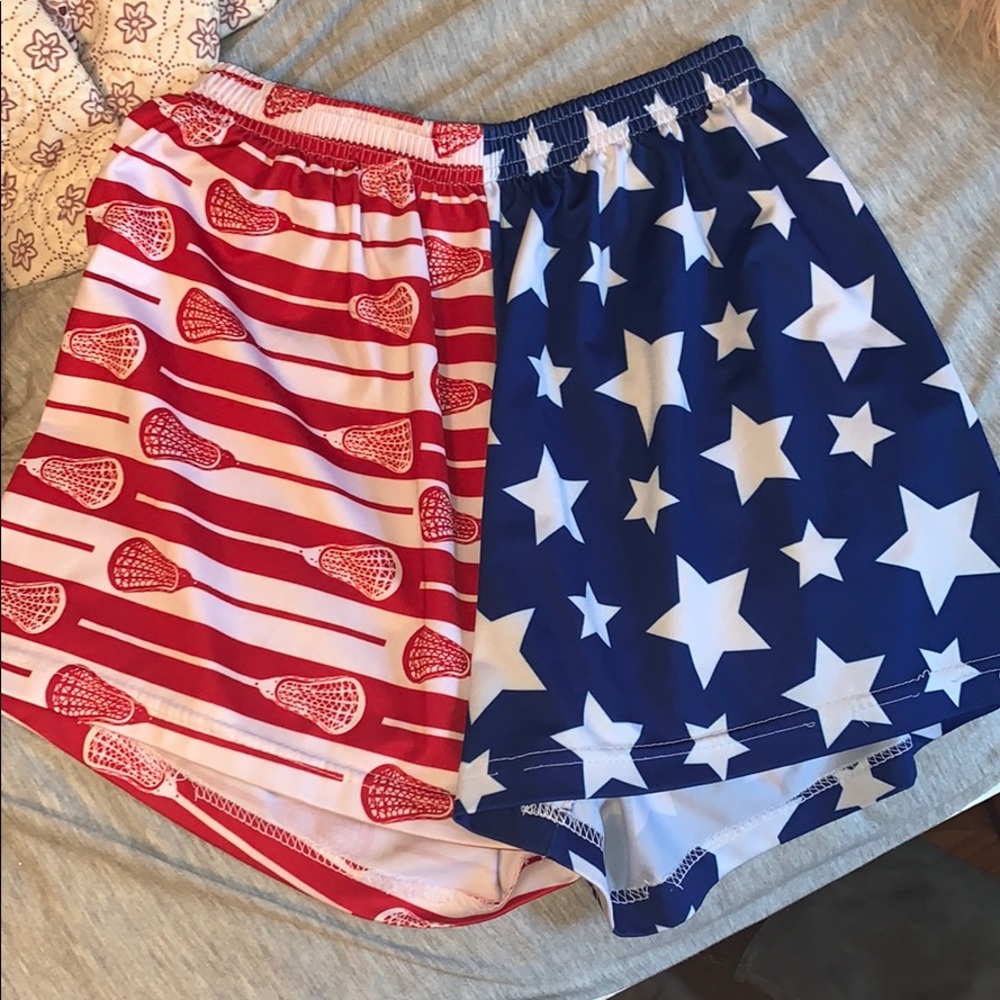 Sportabella American flag lacrosse shorts